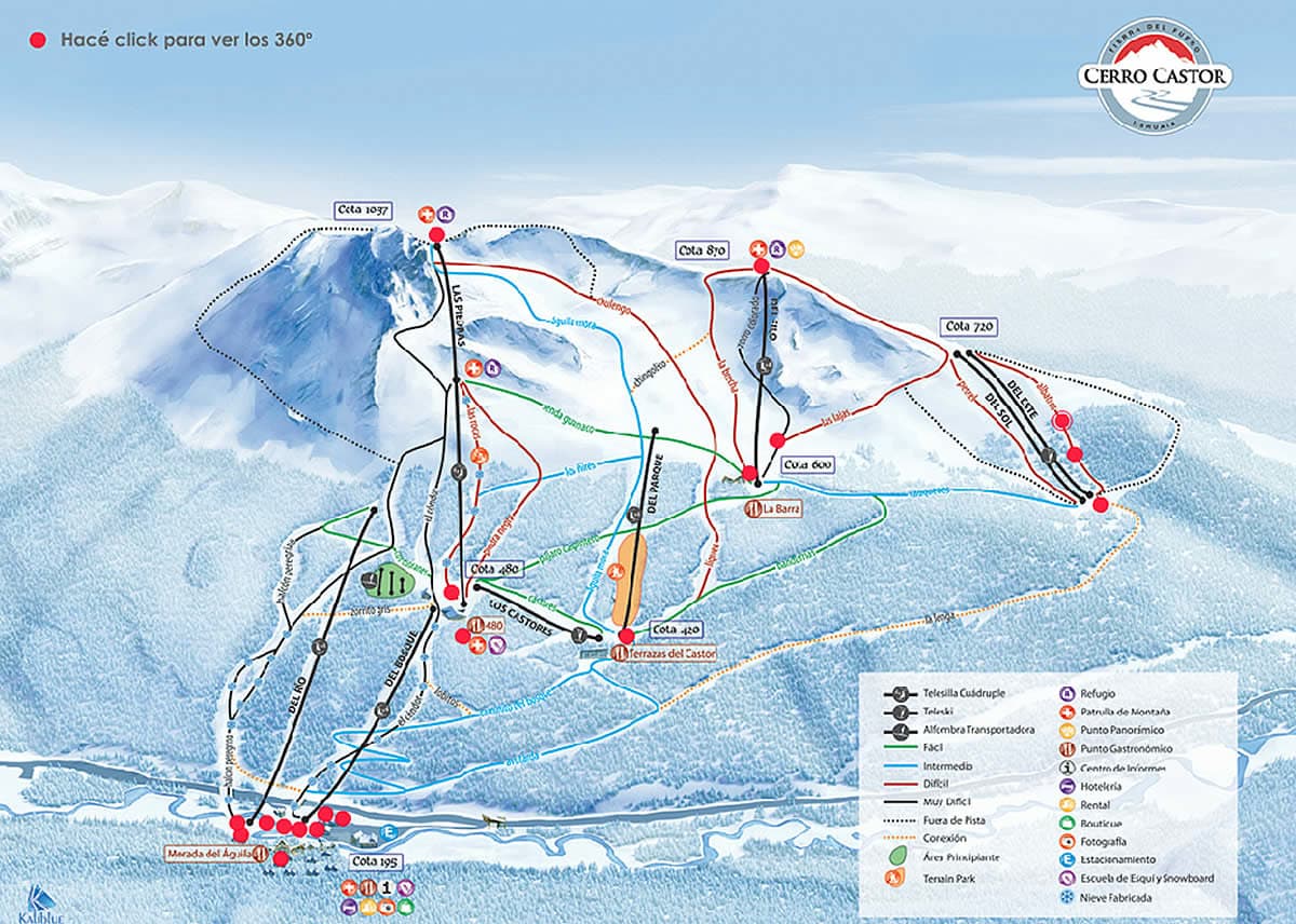 Cerro Castor Trail Map