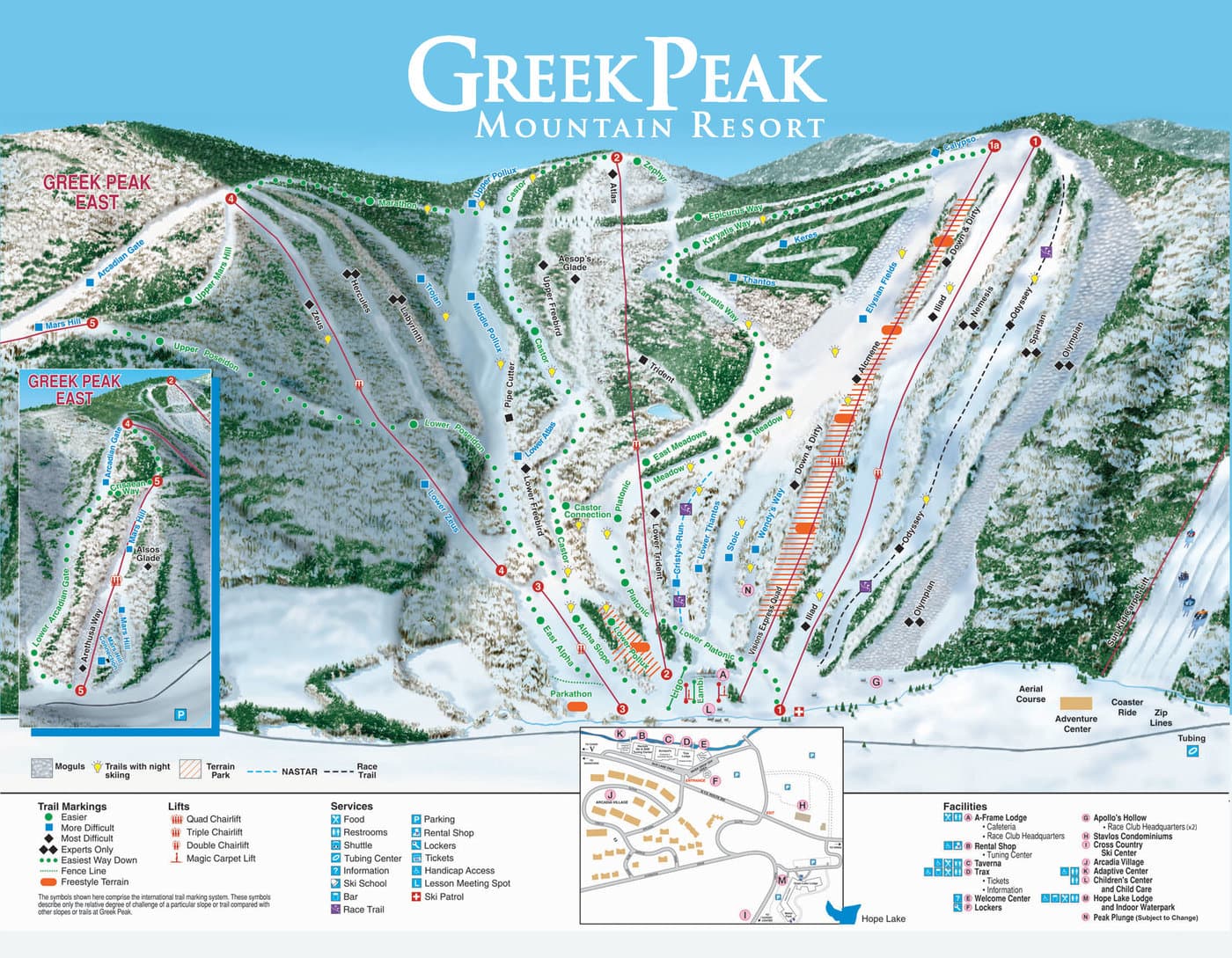 Greek Peak Trail Map