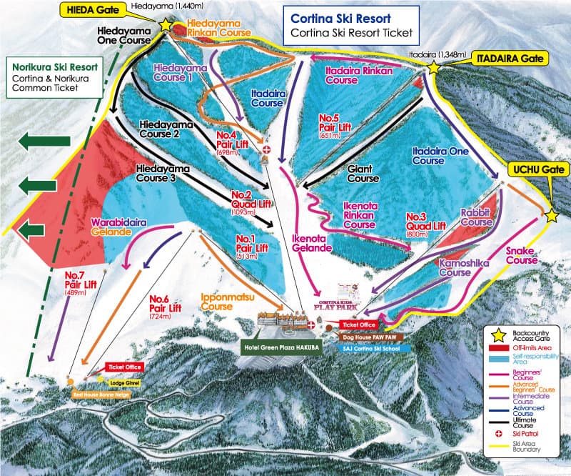 Cortina Nagano Trail Map