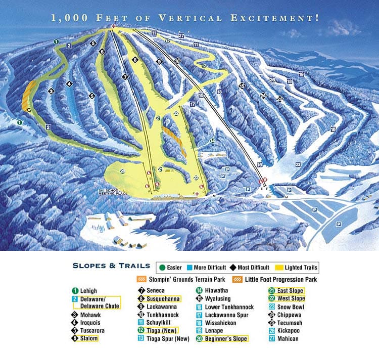 Elk Mountain Ski Resort Trail Map