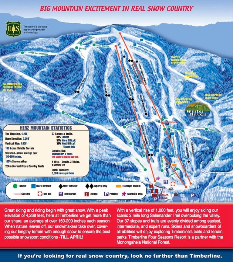 Timberline Mountain Trail Map