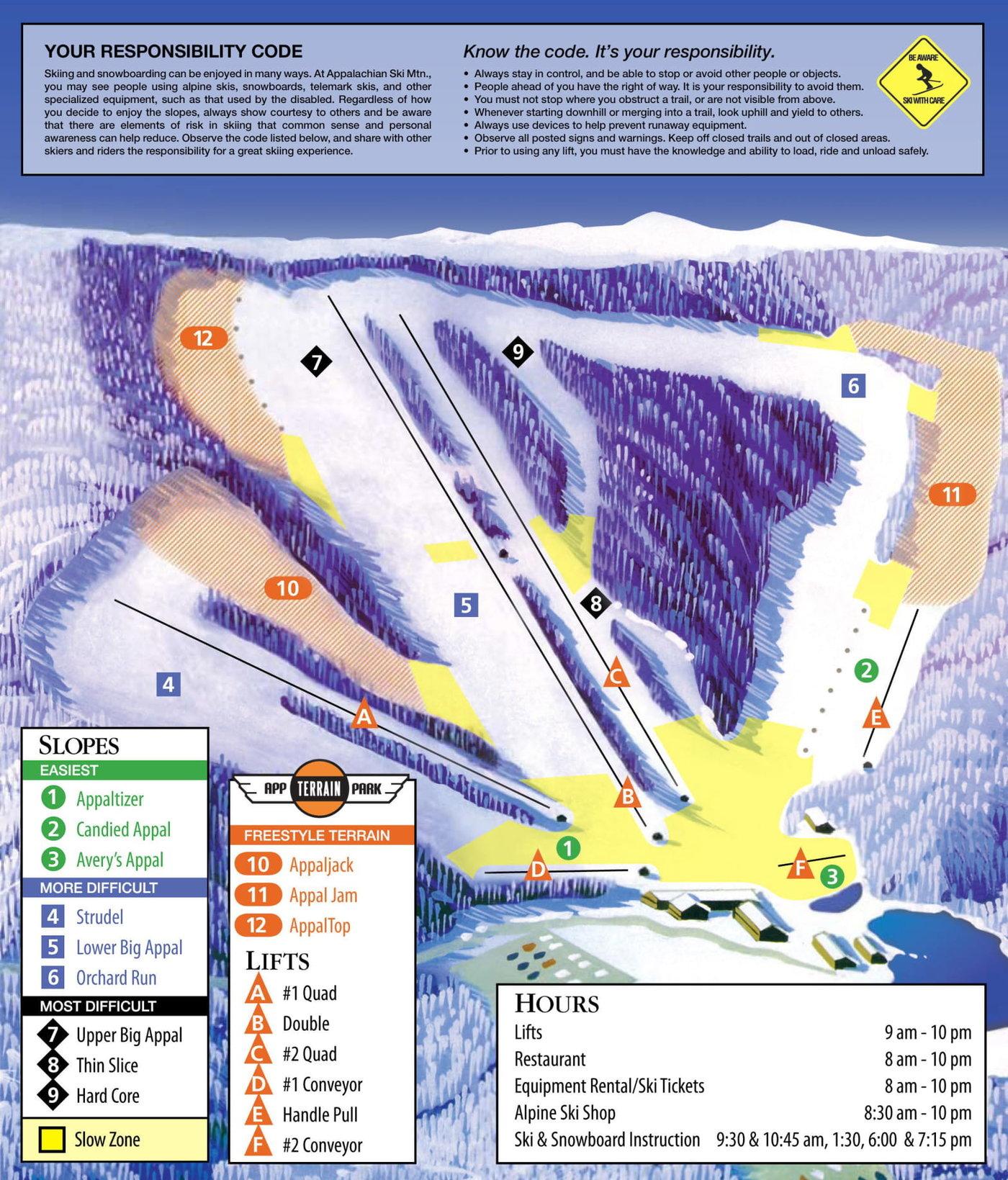 Appalachian Ski Mountain Trail Map