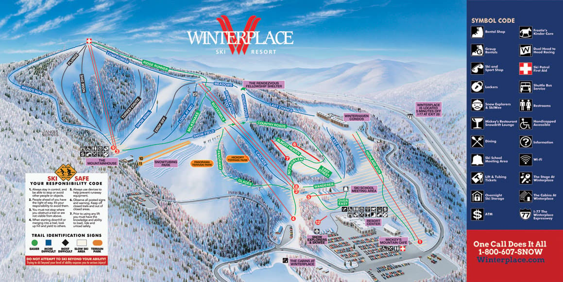 Winterplace Ski Resort Trail Map