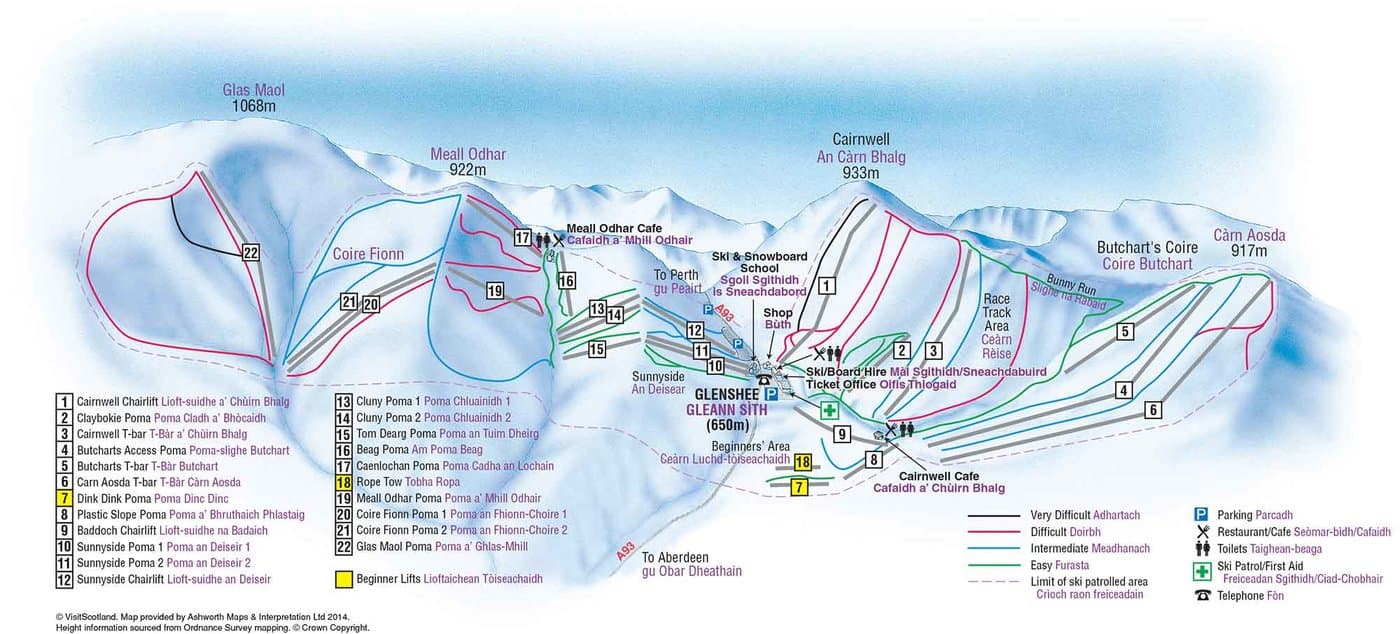 Glenshee Ski Centre Trail Map