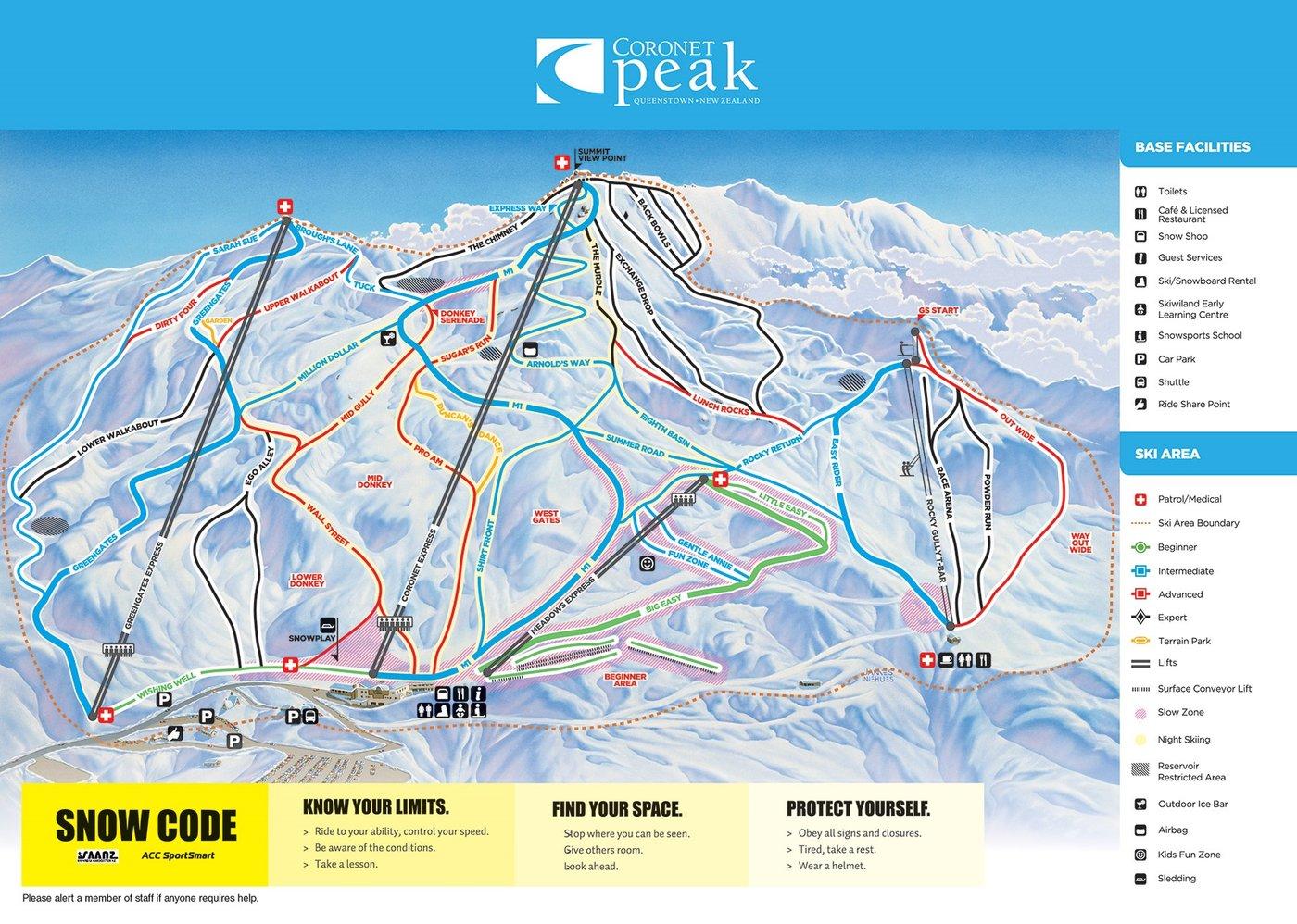 Coronet Peak Trail Map