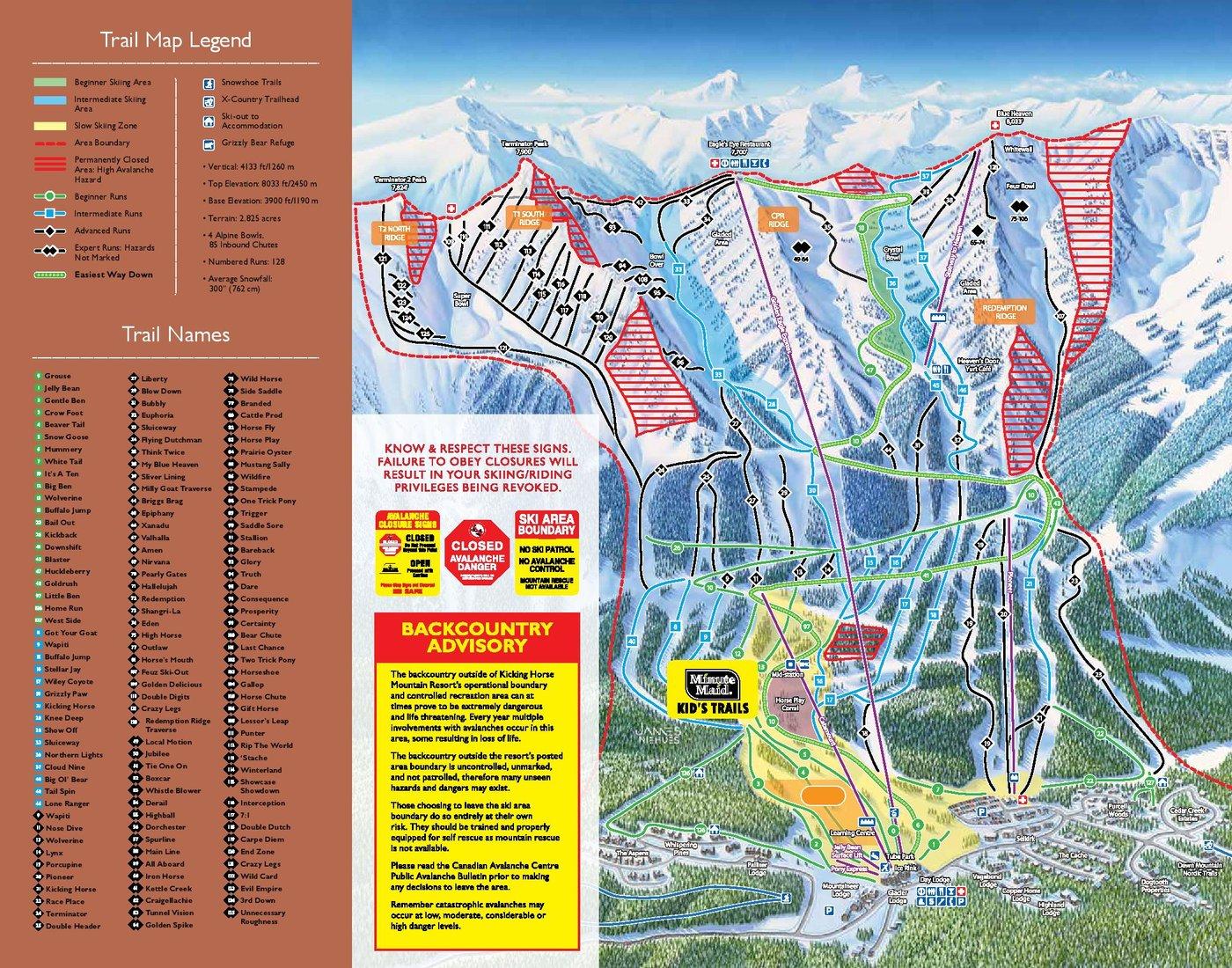Kicking Horse Trail Map