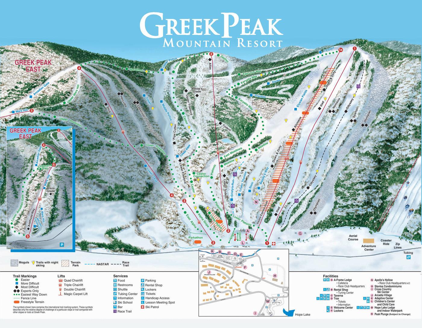 Greek Peak Trail Map