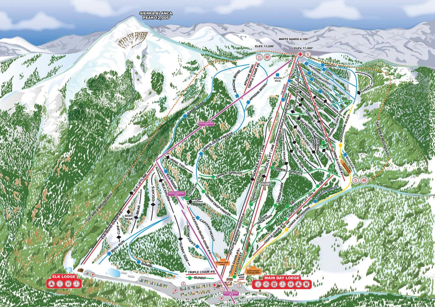 Ski Apache Trail Map