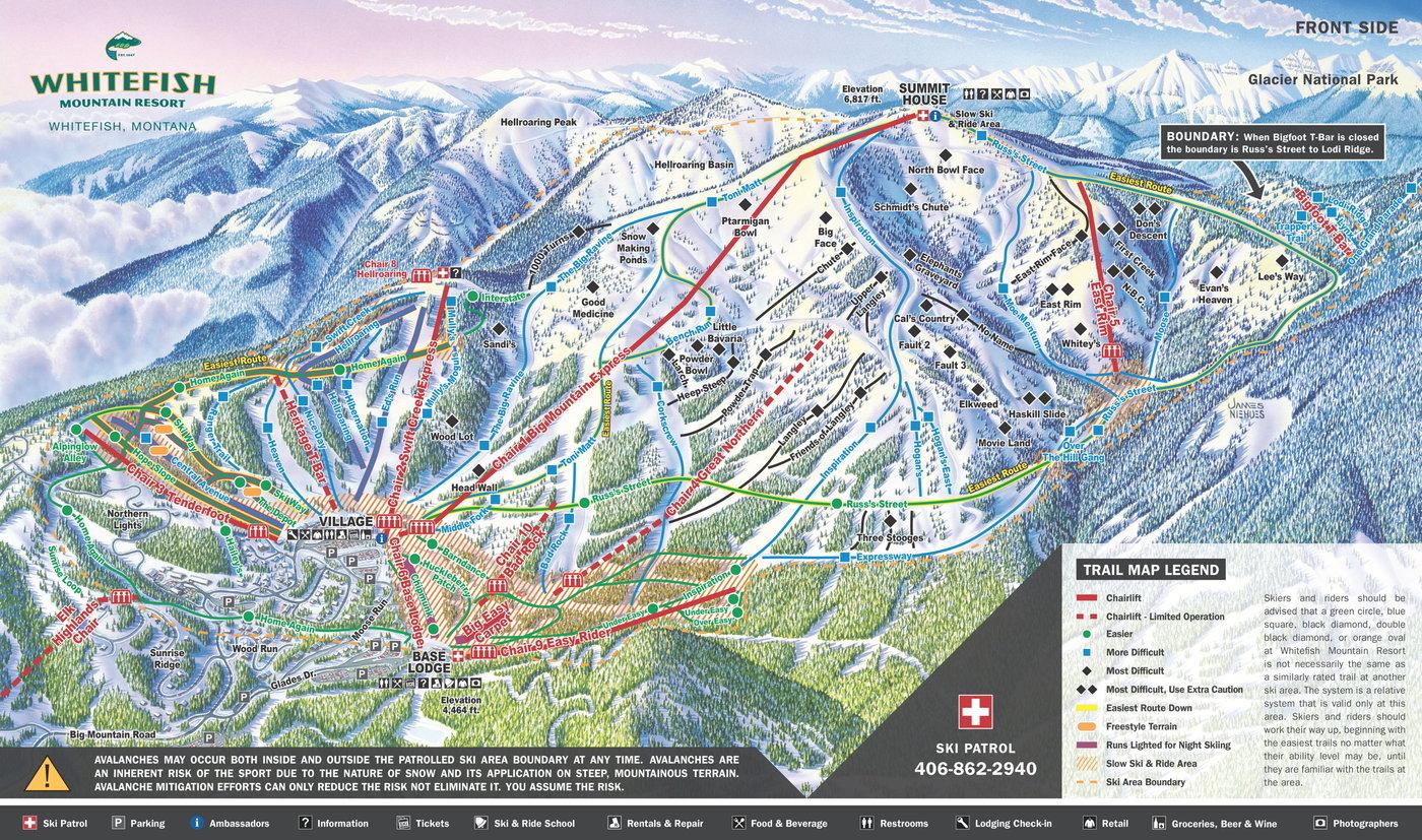 Whitefish Mountain Resort Trail Map